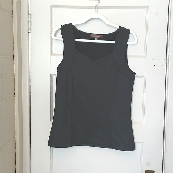 3/$30💜 EUC Melanie Lynne Size M Black Sleeveless Dressy Top - Picture 1 of 6
